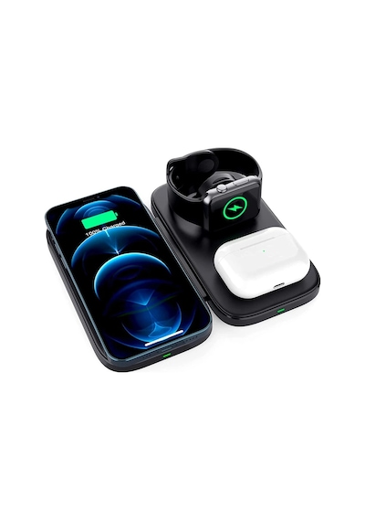 Ally W66 15w 3 İn1 Android + Apple iPhone Uyumlu Taşınabilir Mini Kablosuz Hızlı Şarj Standı- 5775
