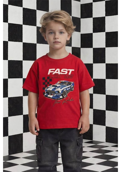 Defacto Erkek Bebek Regular Fit Baskılı Kısa Kollu Tişört G6138a526smrd79 Kırmızı-rd79
