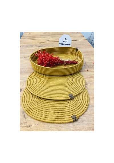 Jüt Hasır Amerikan Servis Oval Supla Ve Sepet 3 Lü Jüt Jüt