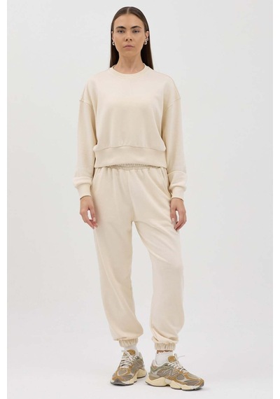 Buly Cozy Bisiklet Yaka Sweatshirt Bej