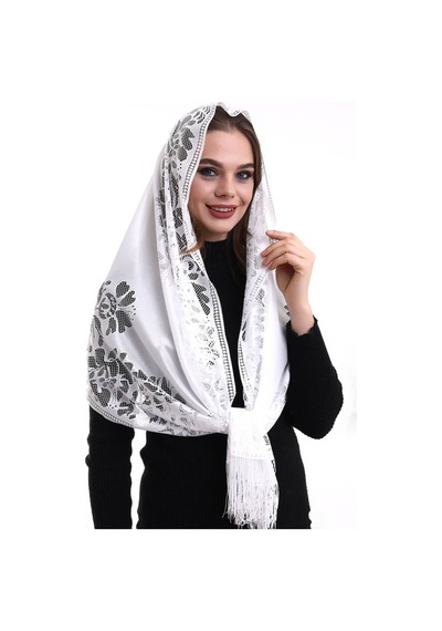 Narin Pamuk Tül Şal Beyaz 60x160