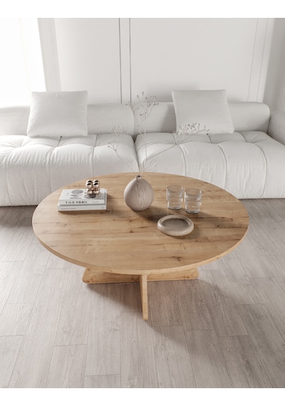 Mush 90cm Orta Sehpa Safir Meşe Desenli - Tamamı Mdf