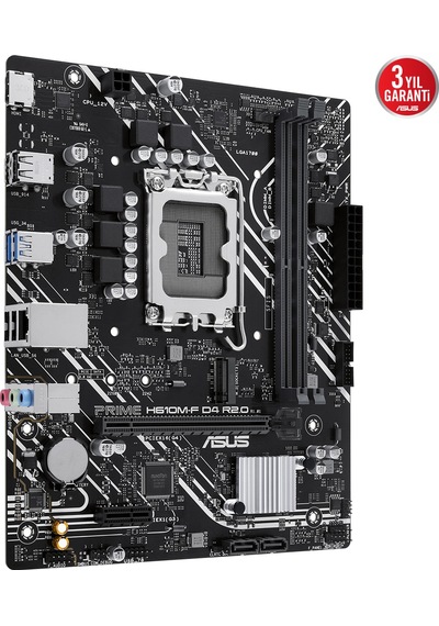 Asus Prıme H610m-f D4 R2.0, 2xddr4, M.2, Hdmı, 12-13.14.nesil, Lga1700 Soket, Anakart