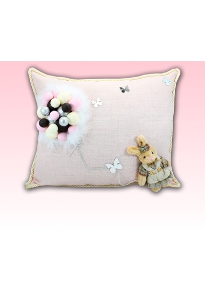 Süslebabypartystore Takı Yastığı, Bubble Ve Tavşan Süslemeli - Pembe