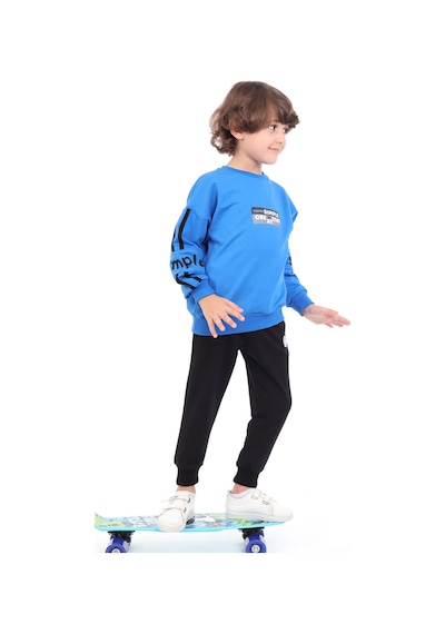Toontoy Erkek Çocuk Baskılı Eşofman Takım Saks Mavisi