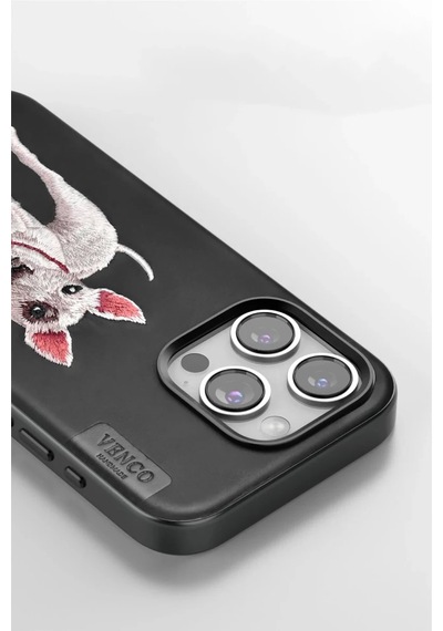 Venco Apple Uyumlu iPhone 14 Pro Max Perma Desenli Kapak - Kahverengi -