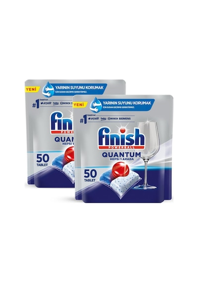 Finish Quantum 100 Tablet Bulaşık Makinesi Deterjanı (50x2) Datas