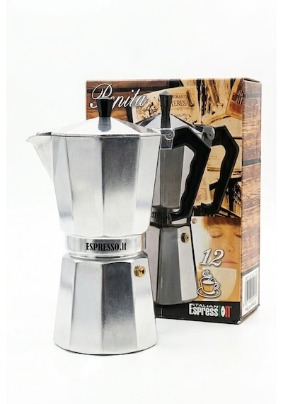 G.a.t. Pepita İtalyan Tasarımı Alüminyum Moka Pot - 12 Fincan Kapasiteli Espresso Demleme Makinesi G.a.t. Pepita İtalyan Tasarımı Alüminyum Moka Pot - 12 Fincan Kapasiteli Espresso Demleme Makinesi