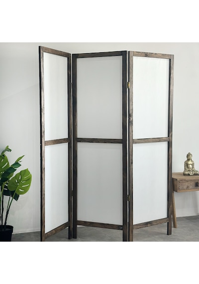 Ahşap Paravan Panel Kumaş Paravan 6006