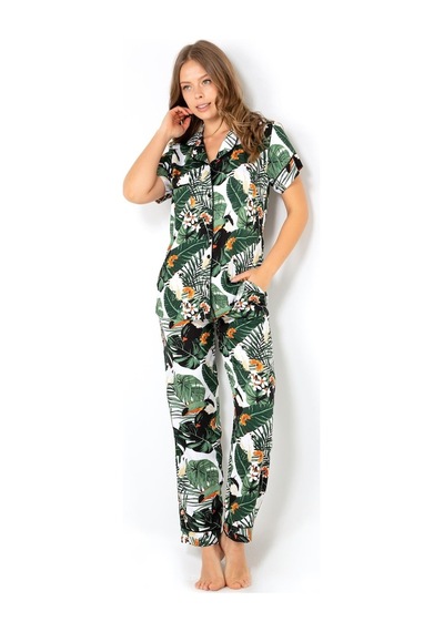 Doremi Ivied Kısa Kollu Bayan Pijama Takımı Çok Renkli