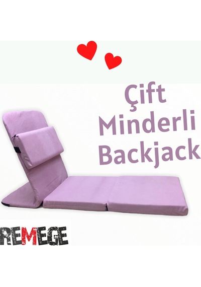 Çift Minderli Meditasyon Sandalyesi - Ilave Sırt Yastıklı Petrol Mavi Çok Renkli