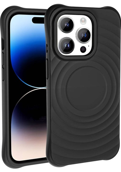 Apple Uyumlu iPhone 14 Pro Max M-safe Şarj Özellikli Airbagli Mat Görünümlü Zore Hepi Kapak Yeşil
