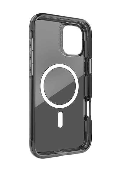 Apple Uyumlu iPhone 16 Kılıf Magsafe Raptic Air Serisi Airbag Tasarımlı Metal Köşelikli Şeffaf Kapak Siyah Siyah