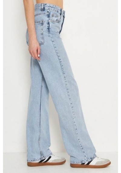 Balenbi Kadın Yüksek Bel Jean Yıkamalı Geniş Paça Wide Leg Kot Pantolon 1242 Buz Mavi W6 Balenbi Kadın Yüksek Bel Jean Yıkamalı Geniş Paça Wide Leg Kot Pantolon 1242 Buz Mavi W6
