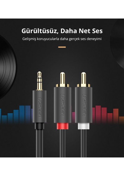 3.5mm Aux Rca Ses Kablosu, 1.5 Metre Belirtilmemiş
