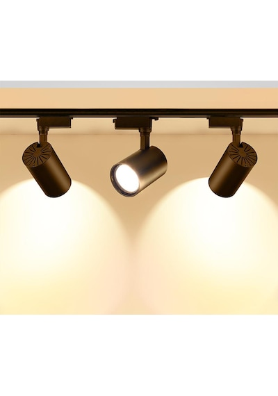 4 Adet Dekoratif Led Ray Spot + 1 Metre Ray Siyah Kasa Günışığı