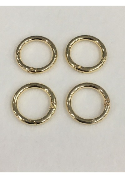Karantuhafiye Çanta Halkası Yuvarlak Yaylı Klips 2,5 Cm 4 Lü Set Gold Gold Çok Renkli