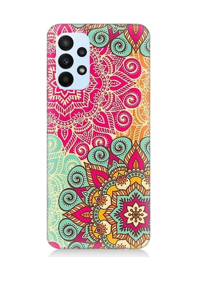 Samsung Galaxy A53 Uyumlu Tribal Mandala Çiçek Desenli Silikon Kılıf