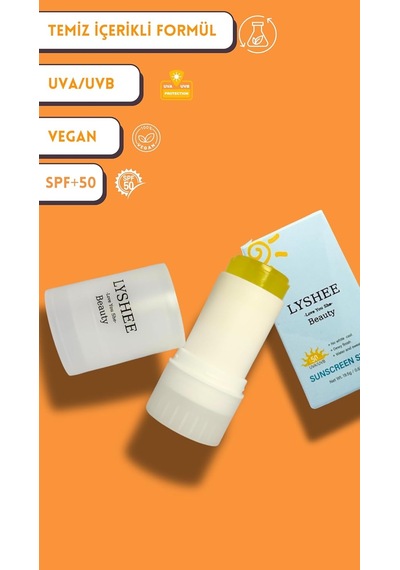 Lyshee Spf50+ Pa++++ Güneş Koruyucu Stick, Parfümsüz, Suya Dayanıklı, Vegan, Non-komedojenik, Yüz Ve Dudak İçin