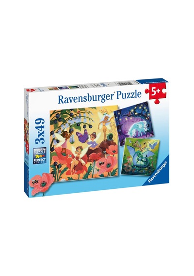 Ravensburger 3X49 Parça Puzzle Sihirli Karakterler 051816