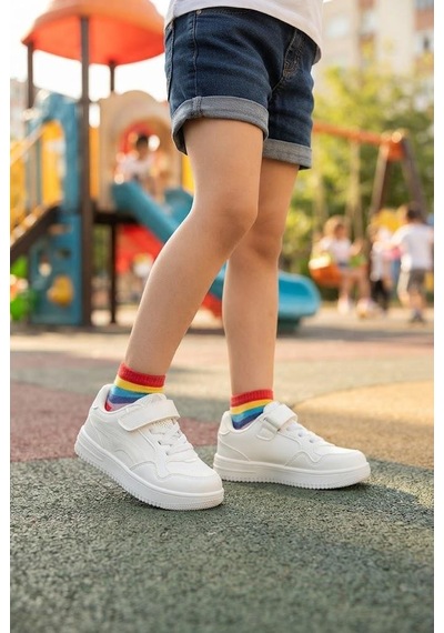 Fort Cool Shark Anatomik Rahat Sneaker Kız Çocuk Ayakkabı Beyaz