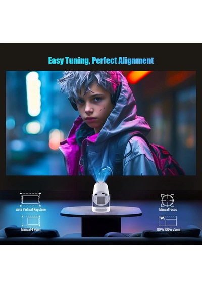 Projektör Android 11 4k 1280 720p Hy300 Pro + Çift Wifi