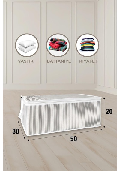 Baza Altı Düzenleyici Kumaş Hurç 50 X 30 X 20 5 Adet Gri