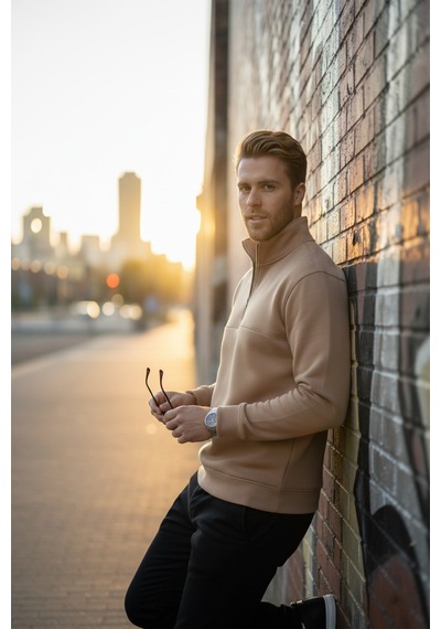 Rizzup Erkek Camel Relax Fit İçi Polarlı %100 Pamuk Yarım Fermuarlı Dik Yaka Sweatshirt 2600760 Rizzup Erkek Camel Relax Fit İçi Polarlı %100 Pamuk Yarım Fermuarlı Dik Yaka Sweatshirt 2600760