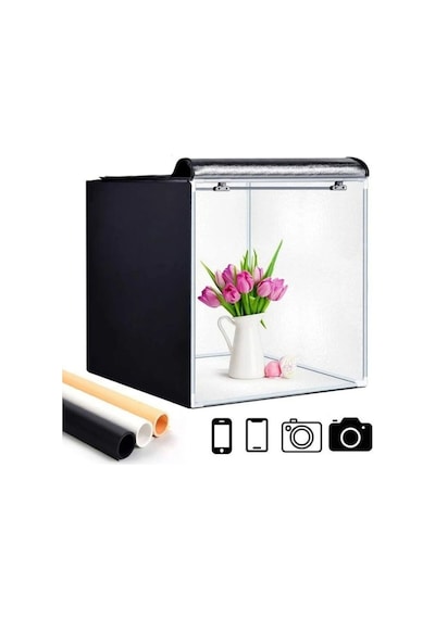 Ürün Fotoğraf Çekim Kabini 60x60x60 Işık Çadırı-profesyonel Fotoğraf Stüdyosu Seti