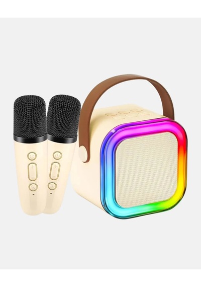 Taşınabilir Karaoke Hoparlör Bluetooth 5. 0 Ve Çift Mikrofonlu