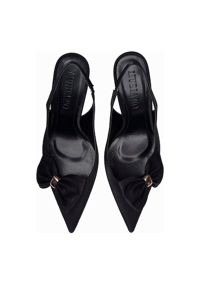 Kadın Saten Stiletto Sivri Burun Gold Detaylı Fiyonklu Arkası Açık Abiye Topuklu Ayakkabı Celine Siyah Siyah Kadın Saten Stiletto Sivri Burun Gold Detaylı Fiyonklu Arkası Açık Abiye Topuklu Ayakkabı Celine Siyah Siyah