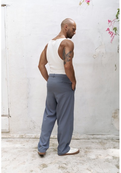 Mai Studios Co. Mai Collection Ayyubay İndigo Pileli Erkek Pantolon İndigo