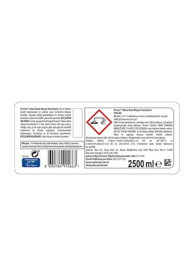 Pronto 5in1 Sabun Bazlı Ahşap Yüzey Temizleyici 2500 ML