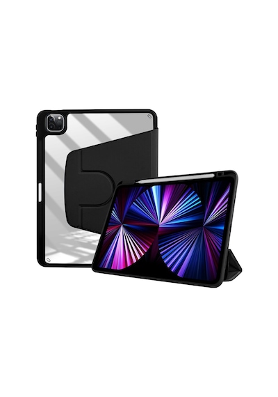 Undeplus Apple Uyumlu iPad Pro 12.9 6. 5. Nesil Kılıf Dik-Yatay Kalem Bölmeli Smart A2436-37-61-62 A2764-66 A2378-79