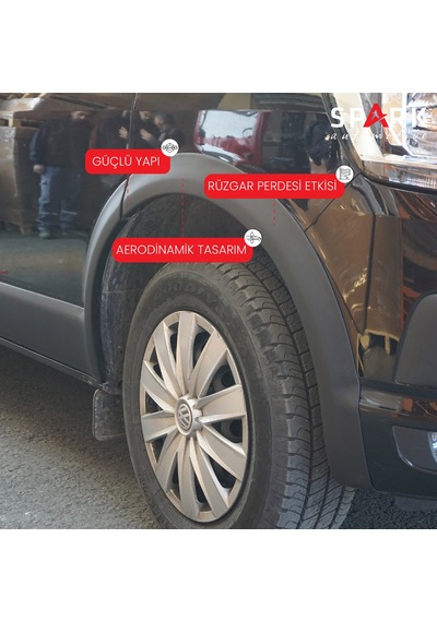Volkswagen Transporter T6 2015-2020 Yıl Aralığı Uyumlu Uzun Şase Çift Sürgü Dodik Seti 11 Parça Siyah