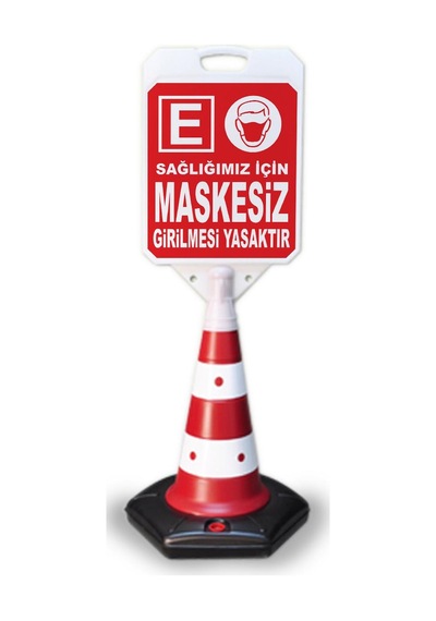 Maskesiz Girmek Yasaktır Sosyal Mesafe Uyarı Dubası