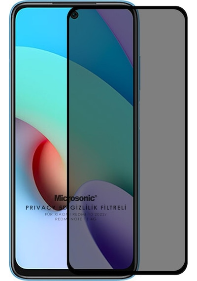 Microsonic Xiaomi Redmi Note 11 4g Privacy 5d Gizlilik Filtreli Cam Ekran Koruyucu Siyah