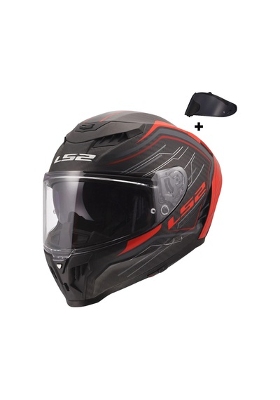 Ls2 Dragon Karbon Subıc Kırmızı Kask Kırmızı