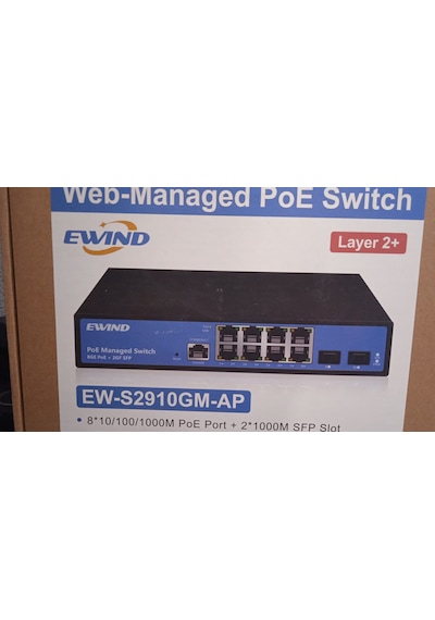 Ewınd Ew-s2910gm-ap8 Ge Poe+ 2 Gf Sfpmanaged Poe Swıtch 120w