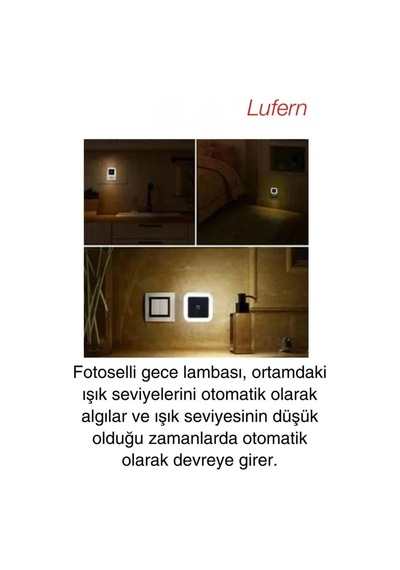 Fotoselli Gece Lambası Karanlıkta Otomatik Yanıp Sönen Aydınlığa Duyarlı Koridor Antre Loş Led Işık Sari