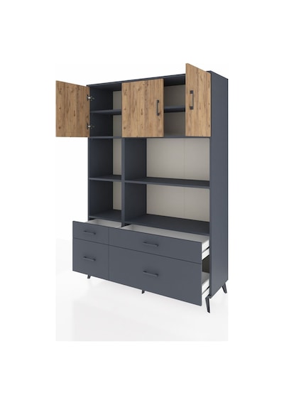 Hyperion Dolap 8 Raflı 4 Çekmeceli 3 Kapaklı 132x44x195 Antrasit-çam/antrasit Atlas Çam/antrasıt Hyperion Dolap 8 Raflı 4 Çekmeceli 3 Kapaklı 132x44x195 Antrasit-çam/antrasit Atlas Çam/antrasıt