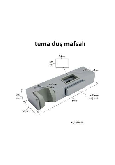 Tema Duş Mafsalı Fiskiye Oturağı Banyo Duş Seti Kare Model