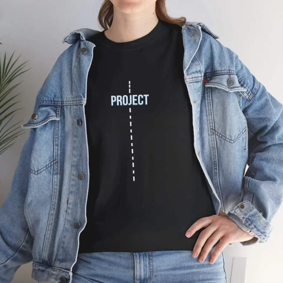 Pusula Sepeti Unisex Bisiklet Yaka Baskılı T-shirt - Siyah Siyah