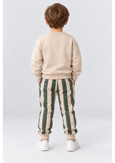 Ahengim Erkek Çocuk Great New Day Baskılı Sweatshirt Ve Çizgili Eşofman Altı 2 Li Takım Ak124 Yeşil Ahengim Erkek Çocuk Great New Day Baskılı Sweatshirt Ve Çizgili Eşofman Altı 2 Li Takım Ak124 Yeşil