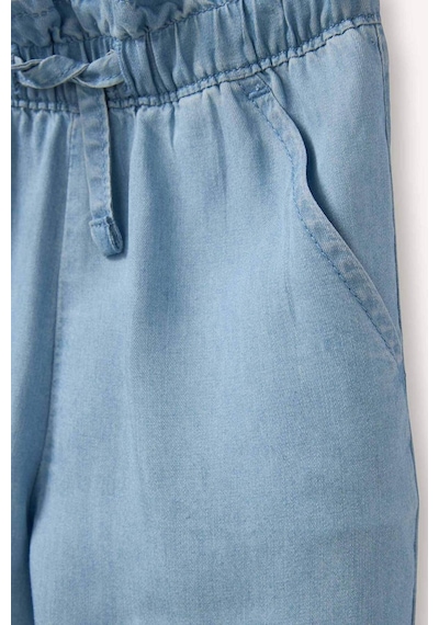 Defacto Paperbag Geniş Paça Pamuklu Pantolon Kız Bebek G9016a526spnm39 Mavi-nm39