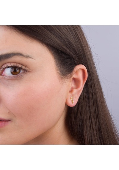 Goldkupe 14 Ayar Altın Ş Harf Küpe 0,46 Gr-1378