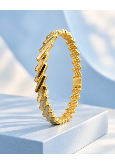 Altın "lumière" Geometrik Kelepçe Bilezik 8 Ayar - 4,60-4,80 Gr