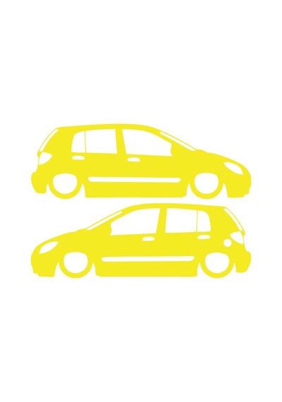 Basık Hyundai Getz Basık Sticker 17x17 Cm Sarı
