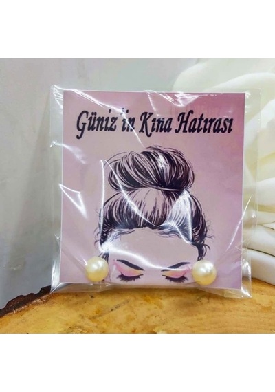 Hayaller Dükkanı İnci Küpe Kişiye Özel Baskılı Söz Nişan Nikah Kına Hediy 30 Adet