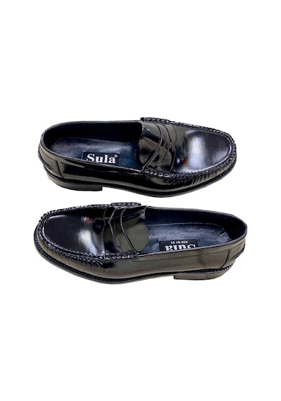 Erkek Loafer Siyah Açma Deri Içi Deri Kösele Taban Ayakkabı Sula